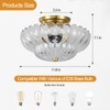 Tradetop Semi Flush Mount Ceiling Light, Gold Light Fixture Ceiling