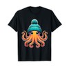 Cute Octopus With Beanie Shirt Cephalopod Sea Animal Lover T-Shirt