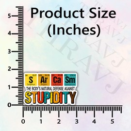 (3Pcs) Sarcasm The Body's Natural Defense Against Stupidity Funny Quotes Vinyl Sticker for Laptops, Water Bottles, Phones, Tumblers, Notebooks. Size 1.8 x 3 Inch