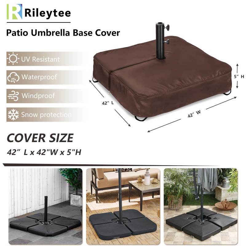 Rileytee Patio Umbrella Base Cover,Outdoor Heavy Duty 600D Waterproof Anti-UV