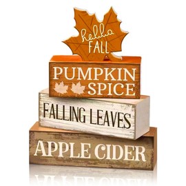 4 Pcs Fall Decorations For Home Wooden Maple Leaf Sign Tiered Tray Decor Thanksgiving Table Centerpieces Fall Kitchen Home Decor