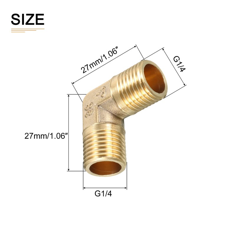 DTGN 1/4 PT x 1/4PT (Male x Male) 90 Degree