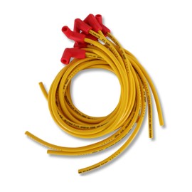 ACCEL 8031 Spark Plug Wire Set - 8.8mm Spiral Suppression Wire - Universal Set with 90° Boots - Yellow
