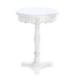 Koehler 15090 White Flourish Pedestal Table, 21"
