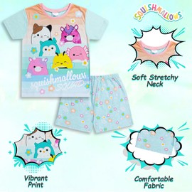 Squishmallows Girls Pyjamas, Squish Squad Short Pjs For Girls, Nightwear for Girls, Gift for Girls (UK, Age, 6 Years, 7 Years, Regular, Green)