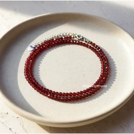 For Women Tiny Red Garnet Gemstone Beaded Minimalist Choker Dainty Birthstone Jewelry Gift