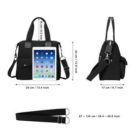 HUA ANGEL Multifunctional Shoulder Bag Anti-Theft for Women Fashionable Shoulder Bag Nylon Classic Handbags Multi Bag Everyday Sports Work Shopping Travel, black, Western