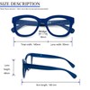 REAVEE 2 Pack Retro Oversized Reading Glasses for Women Men,