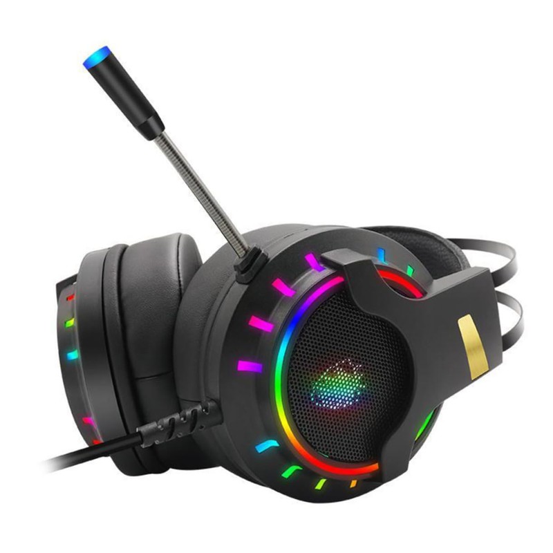 TEHAUX RGB Wired Gaming Headset with Microphone USB Single Plug