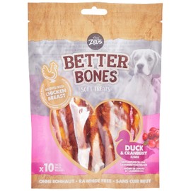 Zeus BetterBones Twisted Dog Chew Sticks with Duck Meat and Cranberry Flavour, 10 cm, 114 g (Pack of 1)
