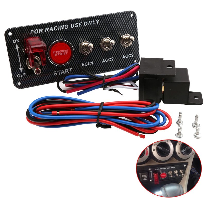 BLLYOGU 12V Ignition Switch Panel with Engine Start Button, 5