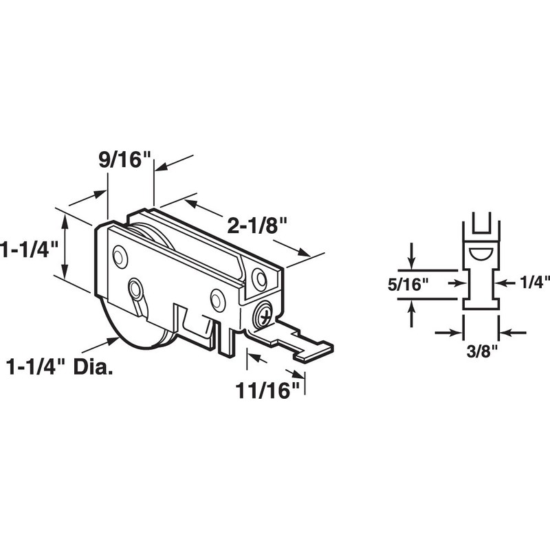 Prime-Line N 6965 Steel Mirror Sliding Door Roller Assembly with
