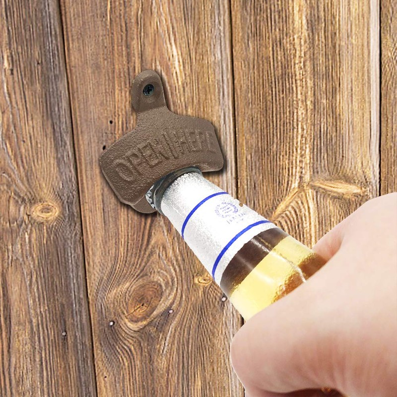 2PCS Cast Iron Wall Mounted Bottle Opener Vintage Rustic with