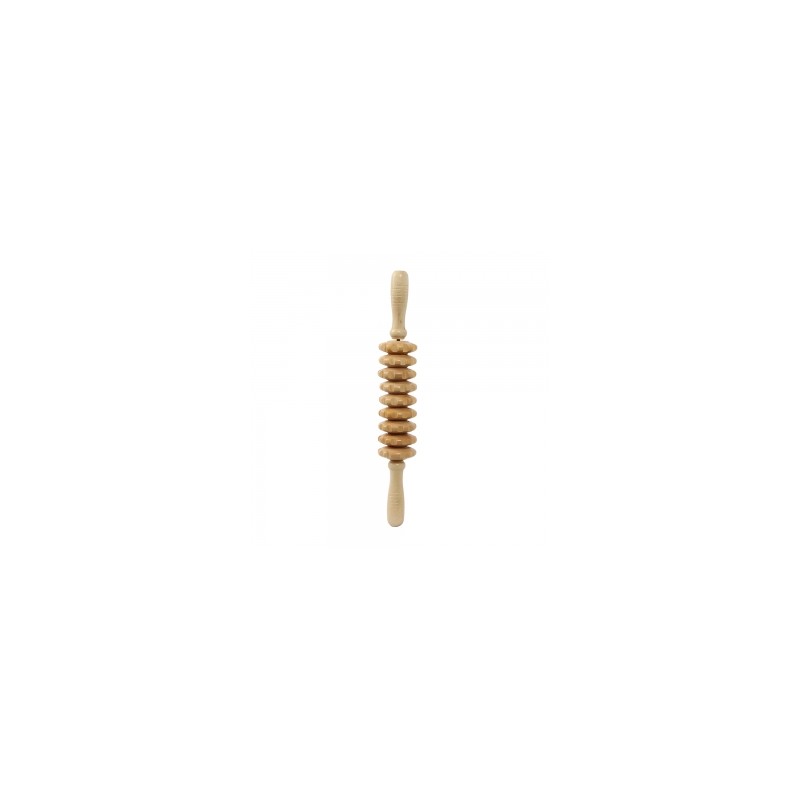 Wooden acupressure roller massage stick