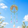 Tree of Life Crystal Suncatcher with Rose Quartz, Crystal Decor