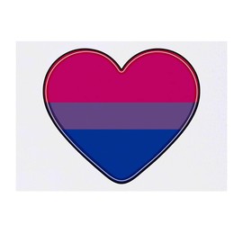 'Bisexual Flag Heart' Temporary Tattoo - Water Resistant, Skin-Safe, Non-Toxic Transfer (TO00050718)