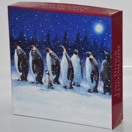 Box of 12 Assorted Festive Winter Animals Square Christmas Cards Xmas Card Boxes