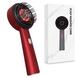 Head Massager Scalp Massage Brush Electric Hair Oil Applicator IPX6 Waterproof with 3 Massage Modes, Applicator Hair Scalp Massager (Red)