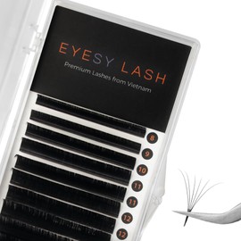 Eyesy Lash Cashmere Volume Eyelash Extensions Premium Individual Lashes - 0.05mm Thickness C Curl 8-16mm Mixed Tray - Super Soft Matte Black Single Eyelash Easy to Fan for Professional Salon Use