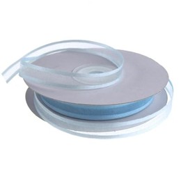Homeford Cinta de organza transparente con borde satinado, 3/8 pulgadas, 25 yardas, azul claro