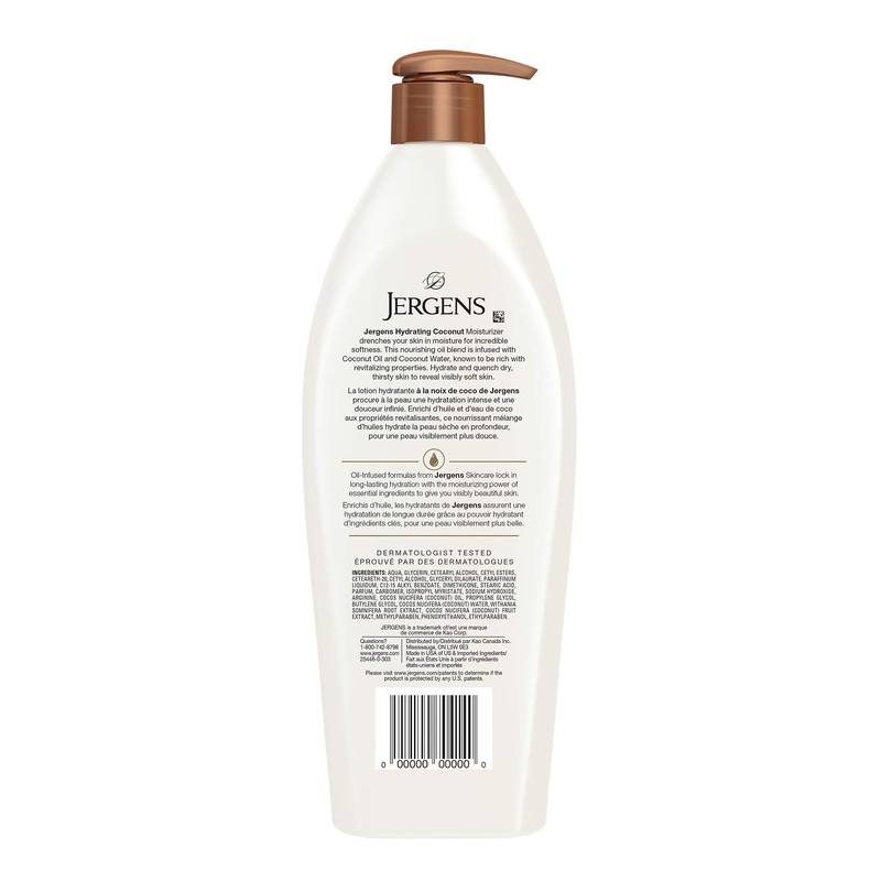 Jergens Hydrating Coconut Moisturizer & Body Lotion for Dry Skin