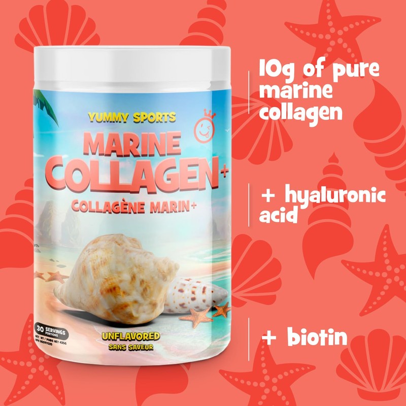 Yummy Sports Marine Collagen+ Powder - Marine Collagen Supplement Powder