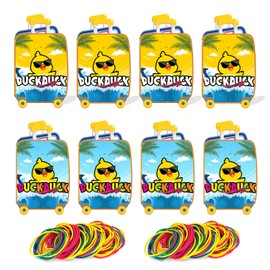 Cruising Rubber Duck Tags, 50Pack Duck Ducking Game Cards, Cruising Duck Card with Round Hole 50 Rubber Bands, Cruise Duck Tag (50PACK Blue+Yellow)
