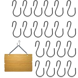 Aidi 20 Pcs S Hooks for Hanging, Small Stainless Steel S Hooks for Crafts Jewelry Hanging Pot Plants Home Kitchen, Workshop, Office, Bathroom and Bedroom