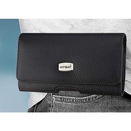 MYBAT PRO Universal XL Size Horizontal Leather Pouch-V Series with Belt Clip Phone Holster Belt Wallet Cases - Black