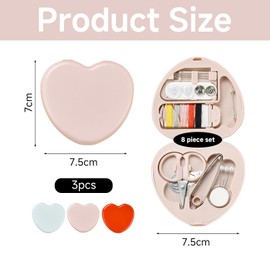 3 Pieces Heart Shaped Mini Sewing Box, Small Sewing Kit, Mini Sewing Kit, Travel Sewing Kit, Mini Travel Sewing Kit, DIY Tool Accessories