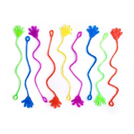 Giraffe Manufacturing - Glitter Sticky Hands Easter Egg Fillers - Goody Bag Sticky Stuffers for Kids | Comes in A Fun Gift Ready Bag | Small and Large Glittery Fingers, 75 Pieces