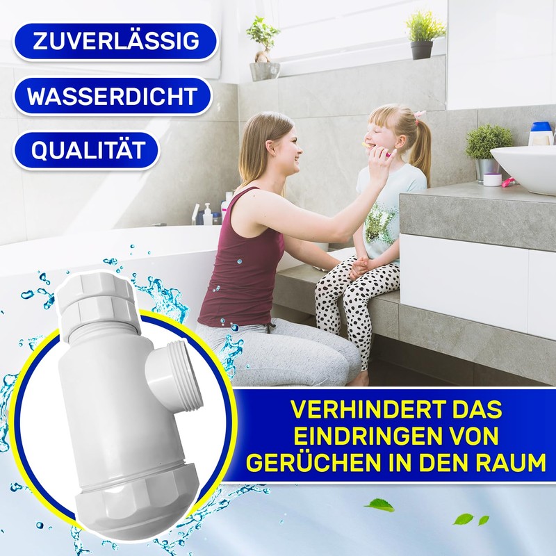 Siphon Washbasin 1 1/2 Inch 40 mm Polypropylene MONTERAL