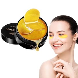 Parches para Ojos Ojeras 24k Oro-30 Pares- Parches de Colageno para Ojos  Mascarillas Acido Hialuronico Ojo para Eliminar Ojeras , Bolsas y Arrugas-  