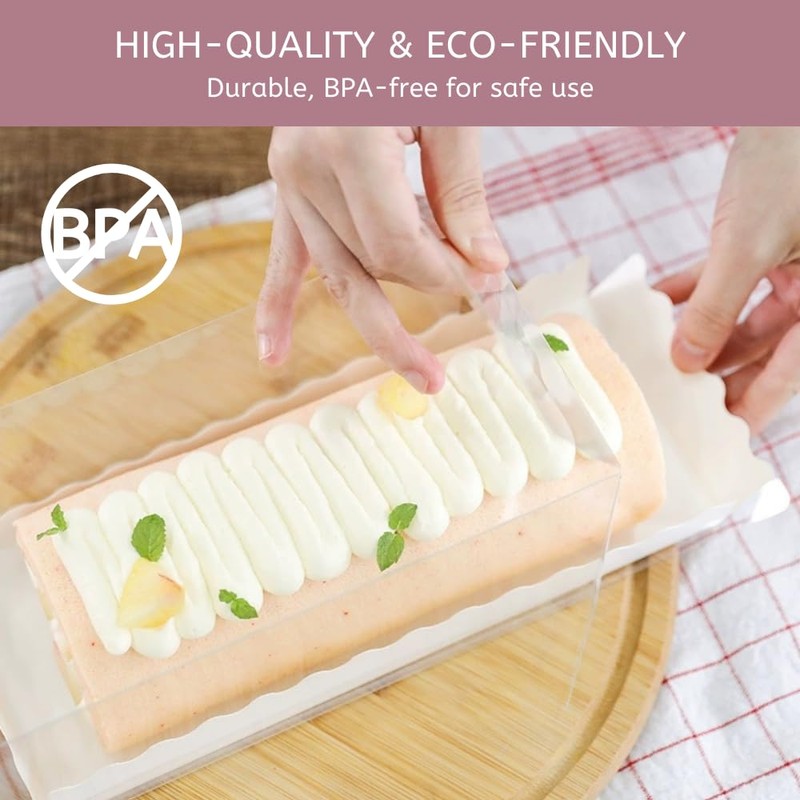 Foxegg Swiss Roll Cake Box with window Long Pumpkin Roll