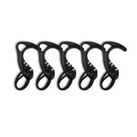 8TIMBER Gear Hook Black 5-Pack — Lightweight + Versatile S Hook for Backpacks and Closet Storage, S Carabiner Heavy Duty Alternative, S Carabiner Clip, S Hook for Quick and Easy Indoor or Outdoor Use