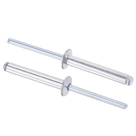 sourcing map Blind Rivets, Aluminum Pull Rivets Core Decoration Rivets 5mm Diameter 35mm Grip Length Silver Tone, 60pcs