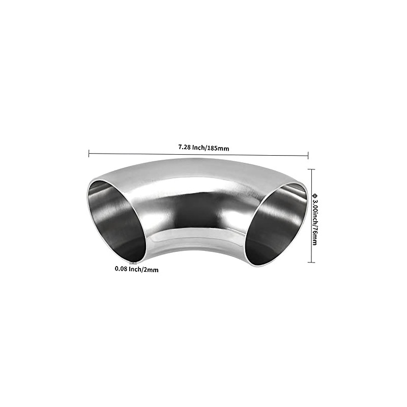 MUKLEI Codos de acero inoxidable 304 de 7,6 cm de