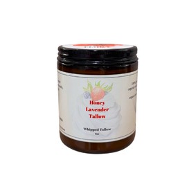 WHIPPED TALLOW BALM. Tallow Honey Body Butter with 100% Grass-Fed Beef Tallow, Organic Castor Oil & Organic Honey – Natural Moisturizer and Anti-Inflammatory. Lavander Scent, Beef Tallow Balm for Skin Care and Body, 8oz.