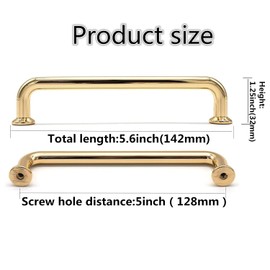 SYZOW Gold Drawer Pulls, 6 Pack 128mm Kitchen Cabinet Handles Gold Cabinet Pulls Kitchen Cabinet Hardware Drawer Pulls for Dresser Cupboard Wardrobe