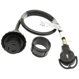 Parkworld RV 30A RV/Marine/Boat Shore Power Extension Cord Adapter NEMA TT-30P to L5-30R (4 FT)