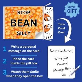 Funny Joke Pill Box Prank. Gift for Men, Women, her, Him Novelty Box April Fools Day Birthday Gifts for Men & Women Rude Presents for Boyfriend Dad Wife Friend Friends (Human Bean)