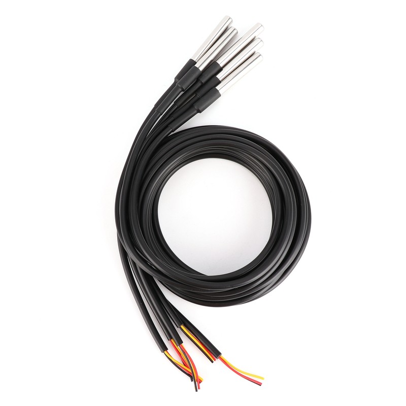 5Pcs Temperature Probe Sensor Stainless Steel Waterproof Cable Thermometer