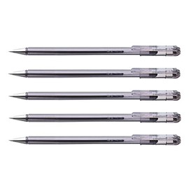 PENTEL SUPERB BK77F Ballpoint Pens Fine Tip Black Pack of 5
