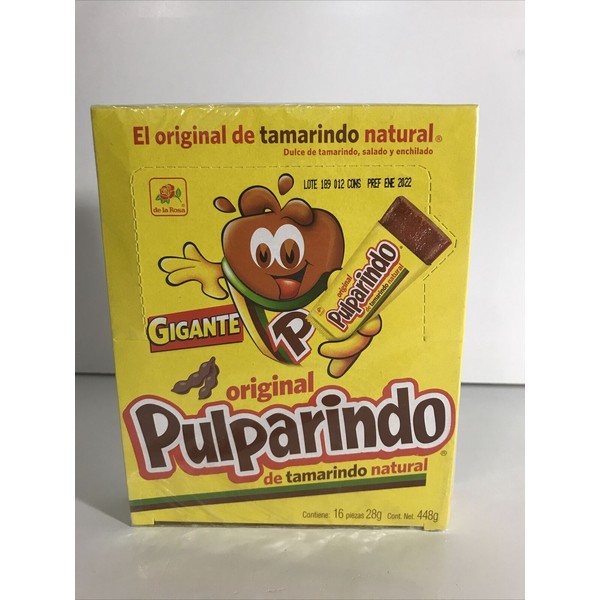 3-Pk Pulparindo Gigante 16pzs Mex Tamarind Candy. 448g/15.8oz