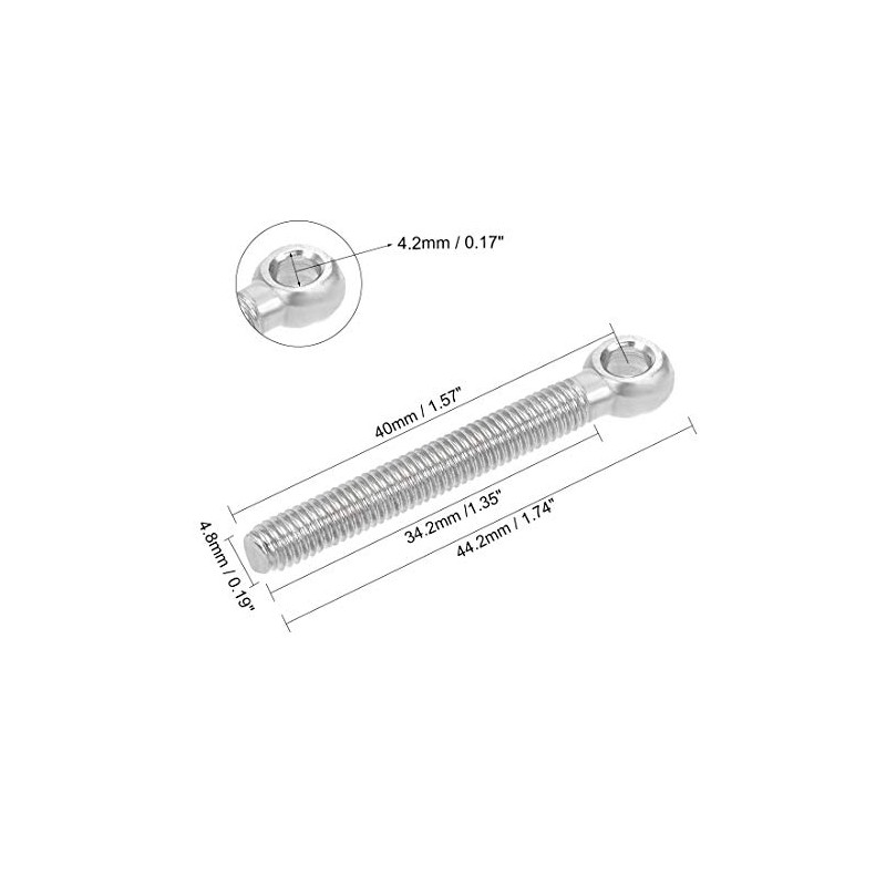 sourcing map M5 x 40mm 304 Stainless Steel Machine Shoulder