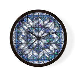 CafePress Blue Onion Quilt 10" Wall Clock for Livingroom, Kitchen, or Office