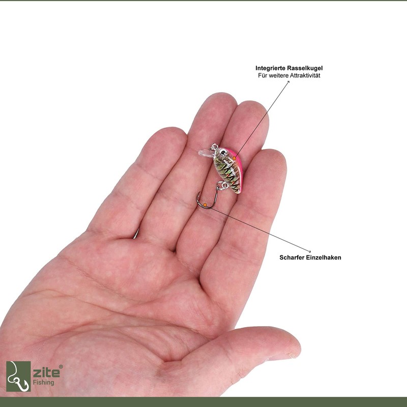 Zite Fishing Mini Wobbler Set - 10 Ultra-Light Artificial Bait