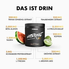 OS NUTRITION Götterpuls MAX Premium Pre Workout Booster 396 g (Watermelon Lime)
