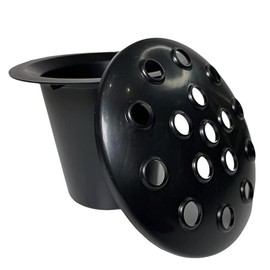 Memorial Grave Flower Pot - 12cm tall Sturdy Plastic Grave Inserts for Headstones - Perfect for Funeral Flowers, Grave Vase (1 x Black Lid)
