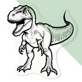 4 x Small 50mm 'Tyrannosaurus Rex Dinosaur' Transparent/Clear Sticker Decals for Windows/Cars/Walls (DC00125704)